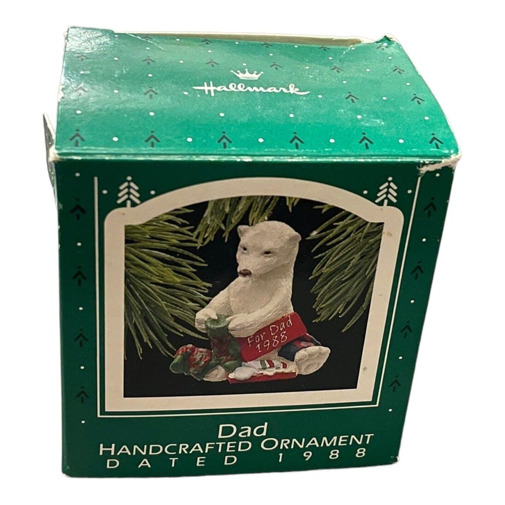 Hallmark Keepsake Dad Ornament Handcrafted With Box 1988 Polar Bear